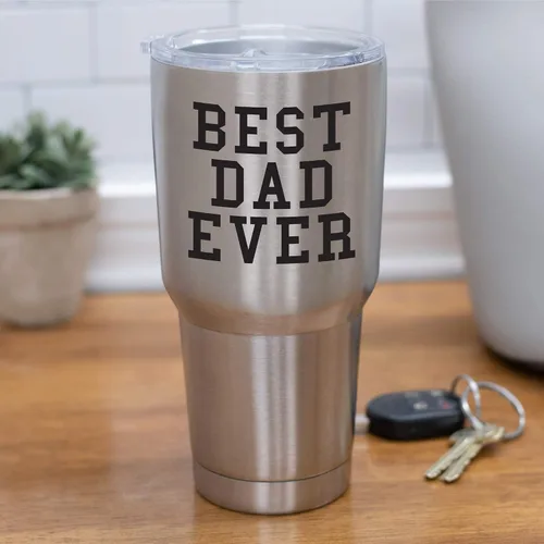 Miniatura 5 de Elanze Designs Best Dad Ever - Taza de viaje de acero inoxidable de 30 onzas con tapa