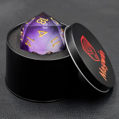 Miniatura 5 de Liquid Core - Dados gigantes de 1.97 pulgadas, dados de mazmorras y dragones hechos a mano con caja de regalo. RPG poliédrico D20 de 1.969 in