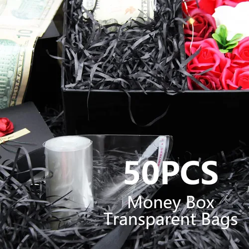 Miniatura 4 de Caja de dinero para regalo en efectivo - Caja de regalo de flores de lujo con tirador de dinero y tapa con flor y lazo, caja de regalo única