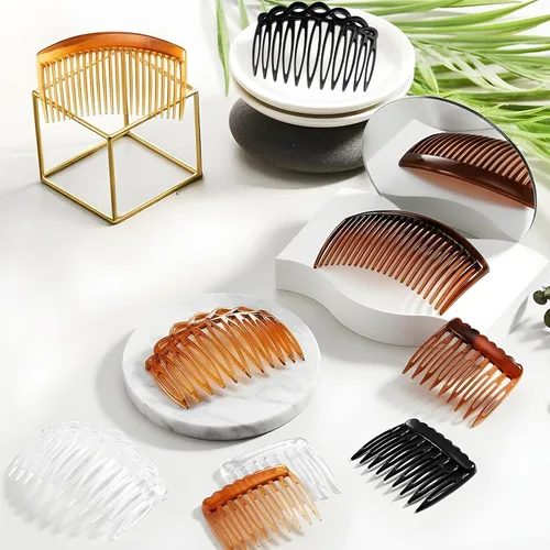 Miniatura 6 de Mabor 12 peines laterales franceses para mujer, juego de peines de clip para el cabello con 3 tamaños, accesorios coloridos para el cabello ABS