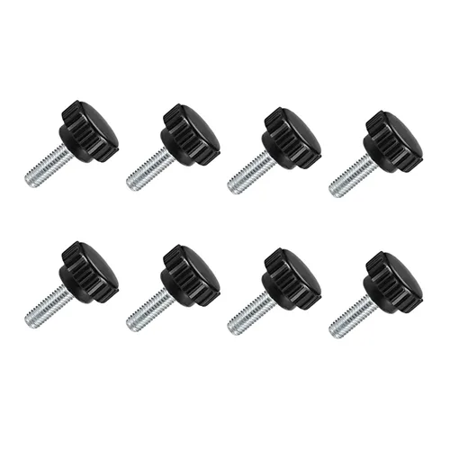 Miniatura 17 de TA-VIGOR 4 piezas M6 x 0.787 in tornillo de pulgar macho, rosca de acero al carbono, perillas moleteadas, agarre métrico M6 tornillo de pulgar