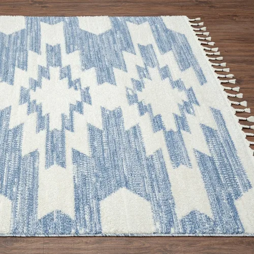 Miniatura 7 de LUXE WEAVERS Ibiza Collection 8068 - Alfombra geométrica suroeste, color azul, 5 x 7