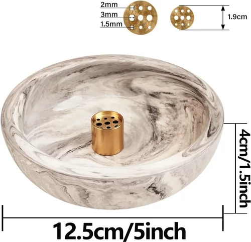 Miniatura 3 de Dorepine - Quemador de incienso de cerámica hecho a mano para palos, soporte para varillas de incienso para meditación, sala de yoga, decoración