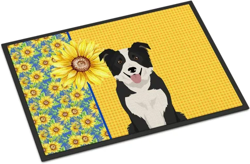 Miniatura 183 de Caroline's Treasures WDK5313MAT Airedale Terrier - Tapete para puerta delantera de 18 x 27 pulgadas, diseño de girasoles de verano, para entrada