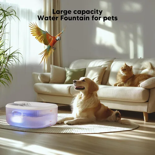 Miniatura 5 de WOPET Fuente de agua para perros grandes, fuente automática de agua para perros y gatos, dispensador de agua para mascotas con 2 filtros, bomba