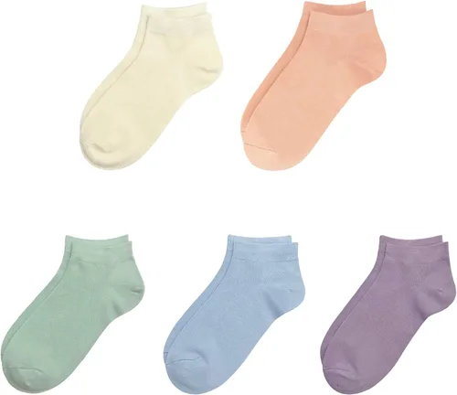 Miniatura 12 de SERISIMPLE Calcetines de bambú de viscosa para la escuela, calcetines de tobillo súper suaves para niños, puños elásticos, calcetines atléticos