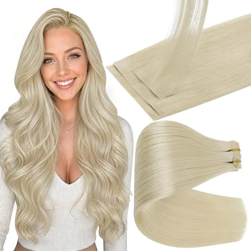 Miniatura 28 de Full Shine Invisi Edge - Extensiones de cabello con clip sin costuras, color negro azabache, cabello Remy inyectado de trama invisible para cabello