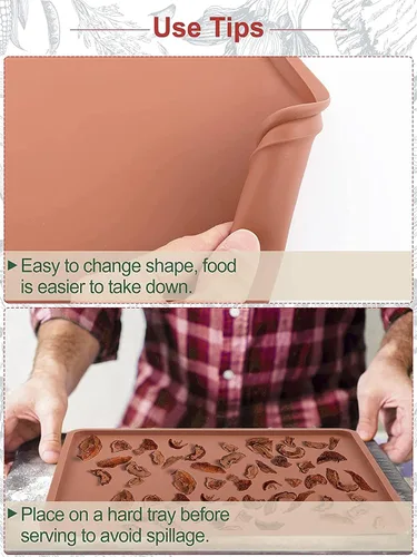 Miniatura 7 de Aulock 6 hojas deshidratadoras de alimentos de silicona con borde, compatibles con bandejas Cosori de 12" x 11" (30.5 x 28 cm), forro cuadrado