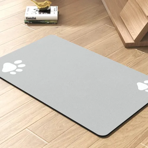 Tapete para comedero de mascotas, absorbente, para tazón de alimentos y dispensador de agua del perro, no deja manchas, se seca rápido, para
