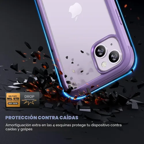 Miniatura 3 de Diaclara - Funda diseñada para iPhone 14 de 6.1 pulgadas, de cuerpo completo, con protector de pantalla sensible al tacto y antiarañazos, con Púrpura