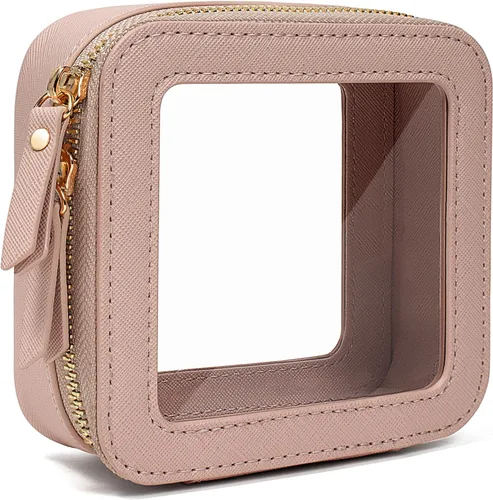 Miniatura 27 de Juego de bolsas de maquillaje transparentes de viaje, bolsa de cosméticos aprobada por la TSA con cremallera, bolsa de maquillaje portátil, bolsa