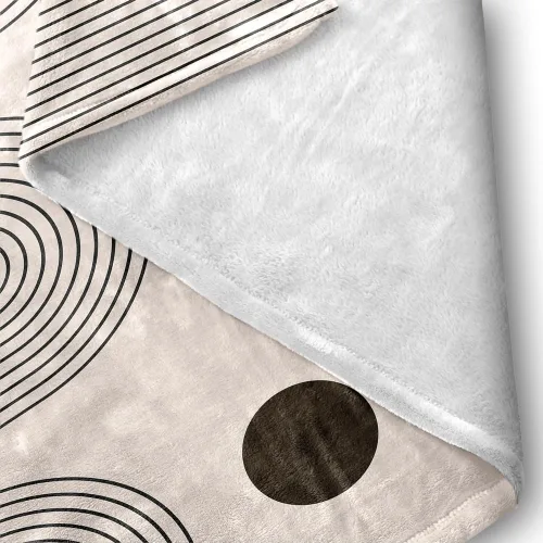 Miniatura 6 de Manta moderna abstracta de color negro y beige, manta bohemia de franela de doble cara, adecuada para adultos y niños en el sofá, automóvil, siesta