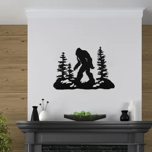 Miniatura 3 de Demissle Bigfoot Sasquatch Regalo Decoración Bigfoot Arte de Pared Big Foot Letrero Regalo para Hombres 15.7 x 11 Pulgadas Letrero de Metal