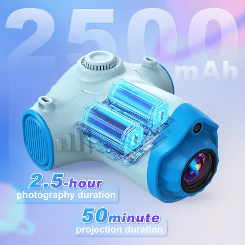 Miniatura 3 de Cámara para niños, cámara para niños con proyector, ofrece proyección, fotografía de 48 MP, grabación de video de 1080p, cámara digital para niños