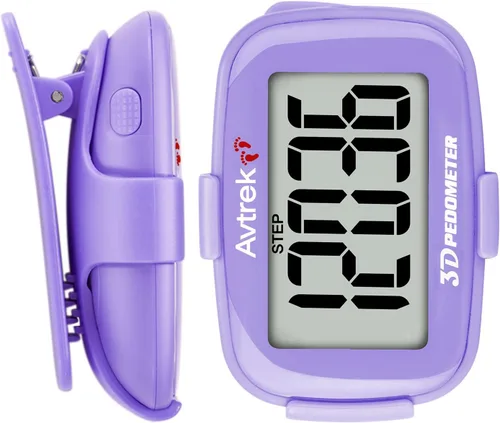 Miniatura 9 de AVTREK Contador de pasos 3D con clip con retroiluminación LED, podómetro de bolsillo para caminar actividades al aire libre, rastreador de fitness