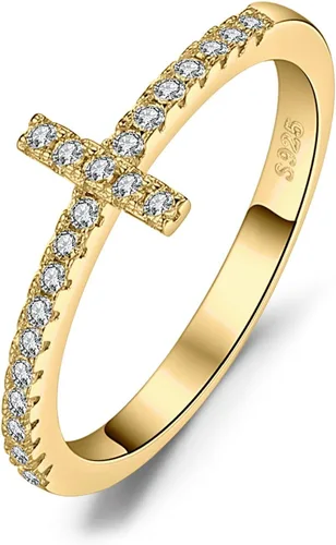 Miniatura 8 de JewelryPalace - Anillos de plata de ley 925 chapados en oro rosa, amarillo o blanco de 14 K para mujer, de compromiso, con circonia cúbica, de boda