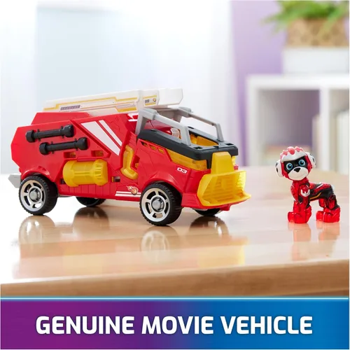 Miniatura 3 de Paw Patrol: The Mighty Movie, juguete de camión de bomberos con figura de acción Marshall Mighty Pups, luces y sonidos, juguetes para niños y niñas
