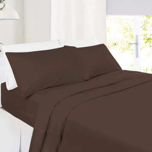 Miniatura 11 de Juego de sábanas de 100 % algodón suave de 800 hilos de 4 piezas para cama tamaño Queen, se adapta a colchones de hasta 14 pulgadas de profundidad