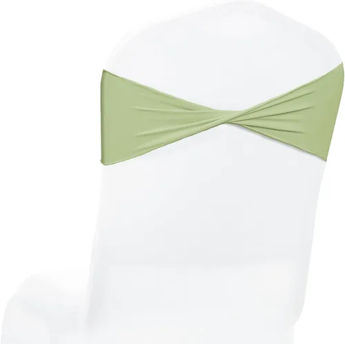 Miniatura 23 de MDS® Paquete de 10 bandas elásticas de elastano para silla sin hebilla deslizante, lazo elástico reutilizable para silla para boda, recepción