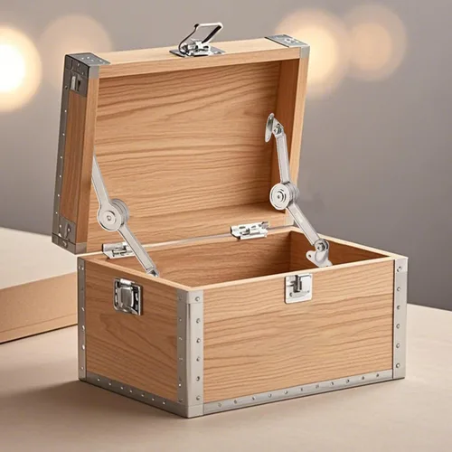 Miniatura 6 de Paquete de 2 bisagras para caja de juguetes Bisagra de gabinete de elevación de 110 grados con función de parada libre Bisagras para caja