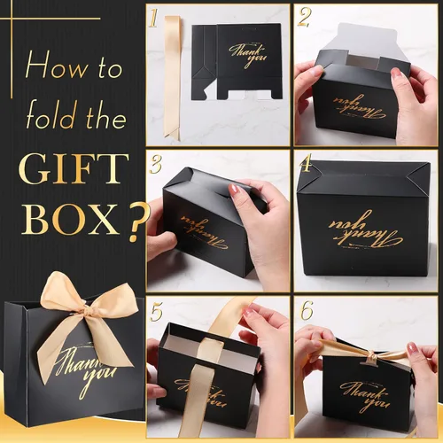Miniatura 4 de Wesiti Paquete de 80 bolsas pequeñas de regalo de agradecimiento, lazo de coqueta para fiesta, cajas de cinta de lazo para boda novia, 4.5 x 1.8 x