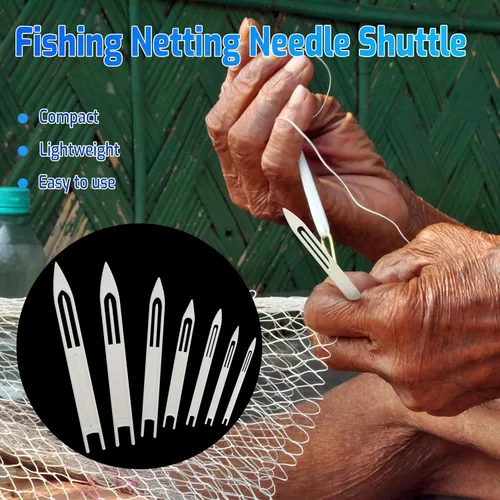 Miniatura 3 de Kit de reparación de redes de pesca, 7/21 Uds., agujas de reparación de red de fundición, herramienta de pesca tamaño 3 4 5 6 7 8 9