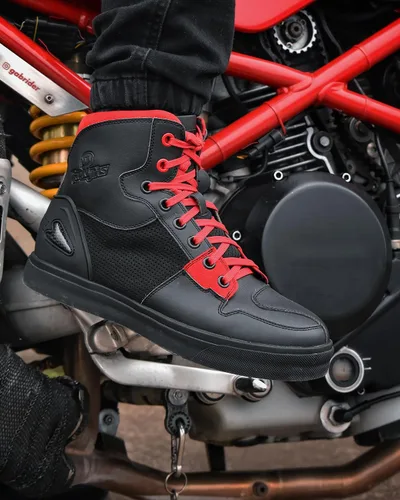 Miniatura 3 de Grapelet Zapatos de motocicleta para hombre, antideslizantes, botas protectoras de motocross con cremallera lateral, soporte de tobillo