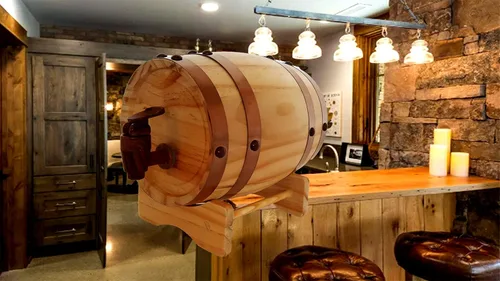 Miniatura 5 de Juegos de fiesta y regalos de entretenimiento - Juego de beber vaso de chupitos de tres en raya, juego de tapa de botella de cerveza con Oak Barrel