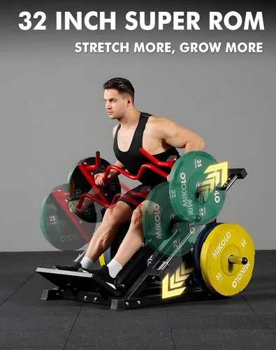 Miniatura 5 de Máquina de remo lineal Mikolo, máquina de entrenamiento de espalda para gimnasio en casa, máquina de espalda con carga de placas y rodamiento