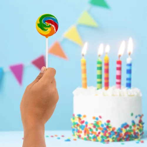 Miniatura 4 de Paletas Rainbow Swirl – 40 unidades con sabor a fruta mixta envueltas individualmente – Imagine Splash Candy Buffet & Goody Bag Treats