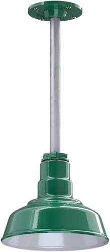 Miniatura 33 de Steel Lighting Co. Inglewood - Lámpara de granero Lámpara montada en el techo Cúpula redonda de 8 pulgadas vástago inclinado de 12 pulgadas