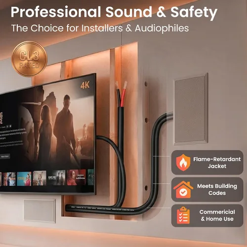Miniatura 7 de GEARit Cable de altavoz para exteriores con clasificación CL3, cable de altavoz de calibre 10, cable de altavoz de 100 pies para altavoces