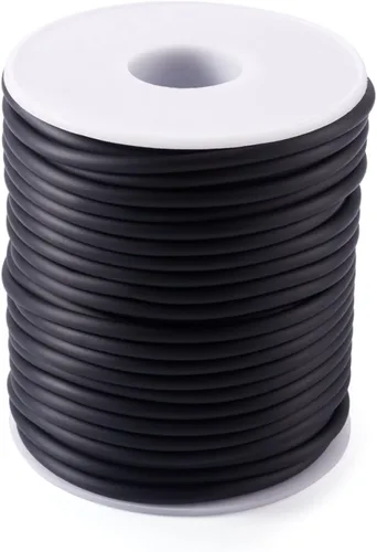 Miniatura 36 de FASHEWELRY 3 rollos de cables de goma huecos para tejer, cable de peluquero de 0.079 pulgadas (0.079 in), cables de silicona para tejer puntada