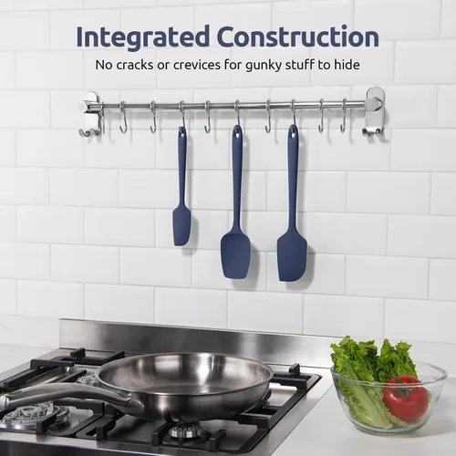 Miniatura 9 de U-Taste Juego de espátulas de silicona, 600ºF, resistentes al calor, sin costuras, de grado alimenticio, goma flexible, para cocina, mezcla, Azul