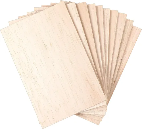 Namalu 10 paquete de hojas de madera de balsa de 6 x 4 x 0,08 pulgadas - 2 mm de espesor, tabla de madera sin acabar para manualidades, casa,