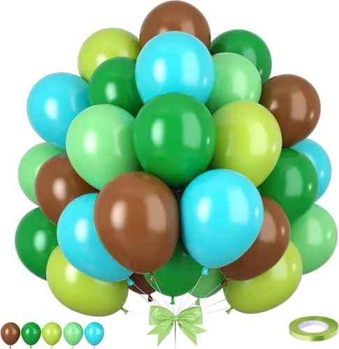 Miniatura 22 de Globos Azul Polvoriento y Rosa, 50 piezas Globos Retro Rosa y Azul, Globo de Oro Rosa Metálico Claro para Niña Niño Fiesta de Cumpleaños Boho Baby