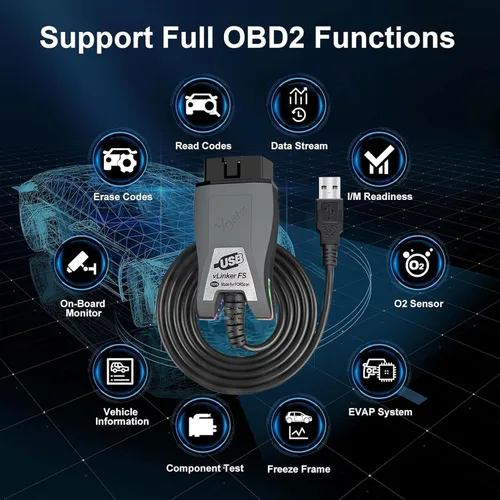 Miniatura 7 de VGATE vLinker FS USB FORScan OBD2 Adaptador para interruptor automático HS/MS-CAN, cable OBD2 USB FORScan adaptador lectores de código