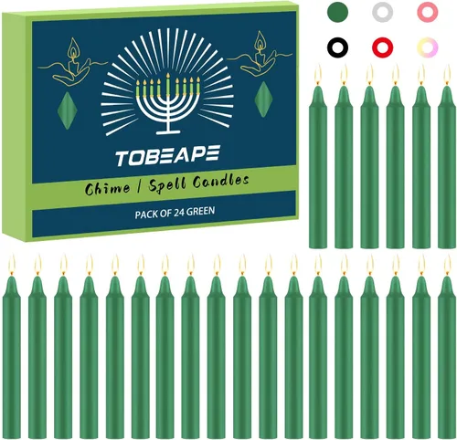 Miniatura 10 de Tobeape Paquete de 24 velas de hechizos de colores surtidos, mini velas cónicas de bruja mágica de 4 pulgadas a granel para rituales/brujería/altar