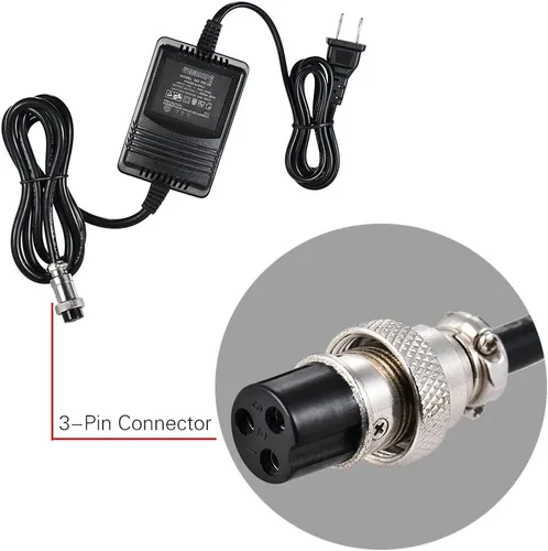 Miniatura 4 de 17V 600mA Mezclador de consola mezcladora Fuente de alimentación Adaptador de CA Conector de 3 pines Fuente de alimentación Pedalboard Entrada 110V
