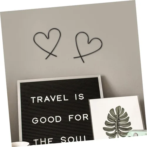 Miniatura 7 de Beavorty Decoración de pared de metal con forma de corazón, 3 piezas, arte bohemio para dormitorio