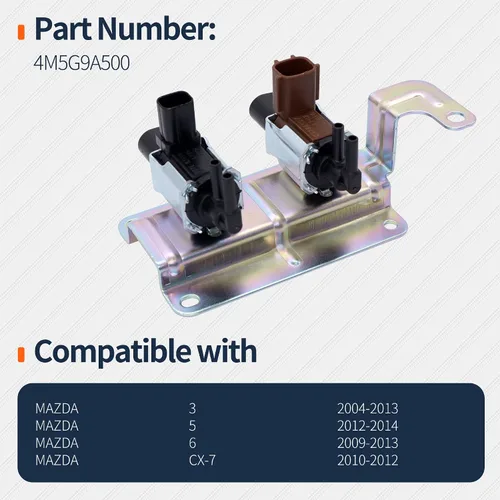 Miniatura 5 de Hisport 4M5G-9A500 Válvula solenoide de conducto de vacío colector de admisión compatible con Maz-da 3 5 6 CX-7 K5T46597 Reemplaza K5T81777 K5T46597