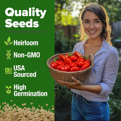 Miniatura 2 de HOME GROWN San Marzano - Semillas de tomate más de 132 semillas tradicionales sin OMG para plantar, alta germinación, pasta romana indeterminada
