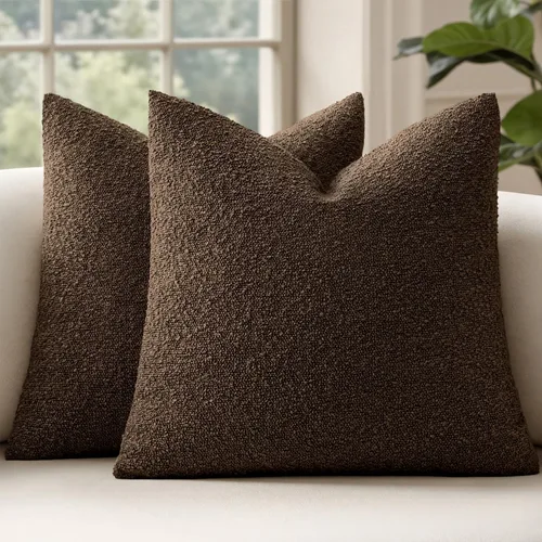 Miniatura 11 de MIULEE - Juego de 2 fundas de almohada decorativas con textura de bucle, de 50 x 50 cm, para sofá y cama, almohadas de invierno neutras, fundas