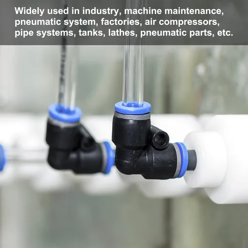 Miniatura 2 de M METERXITY Paquete de 2 codos de aire neumático: empuje de 90 grados para conectar accesorios de aire de conexión rápida, se aplica a la conexión