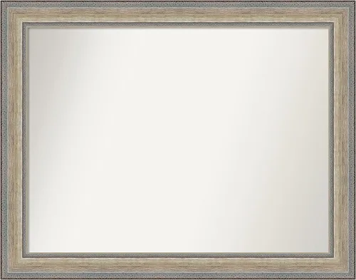 Miniatura 327 de Amanti Art Espejo de baño plateado para sobre fregadero, 28 x 47 pulgadas, espejo rectangular de plata imperial, marco de madera tradicional de gran