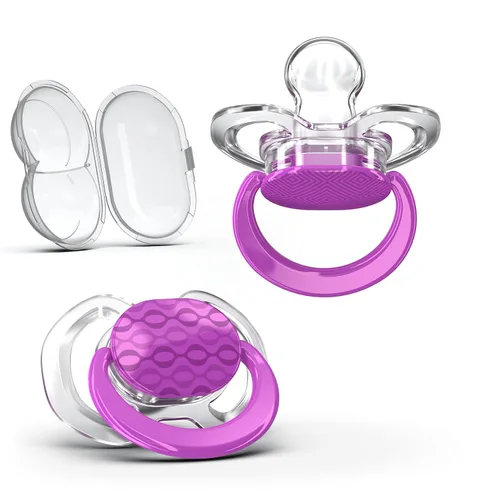 Miniatura 11 de Smilo Chupete para bebé, paquete de 2 chupetes delgados para bebés con caja de esterilización, etapa 3 para bebés de 9 meses en adelante, chupetes