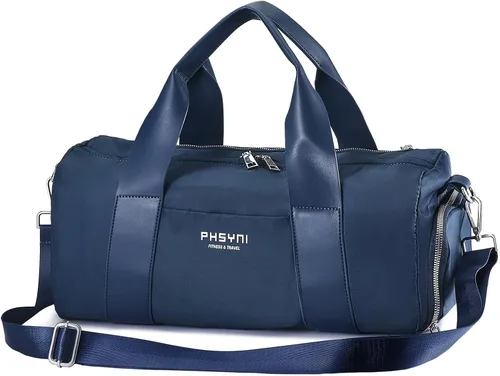 Bolsa compacta de gimnasio deportiva para mujer, bonita bolsa de lona con bolsillo húmedo y compartimento para zapatos, bolsa de entrenamiento de