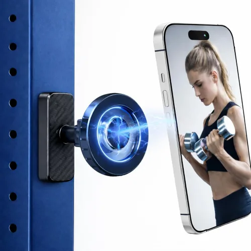 Miniatura 9 de LEPHYON Soporte magnético para teléfono para gimnasio, soporte magnético ultra fuerte para equipo de ejercicio, compatible con todos los teléfonos