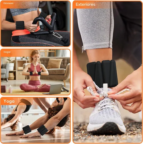 Miniatura 5 de Pesas de muñeca, pesas de tobillo para mujeres y hombres, pulsera ajustable con peso para muñeca para entrenamiento de gimnasio en casa, correr