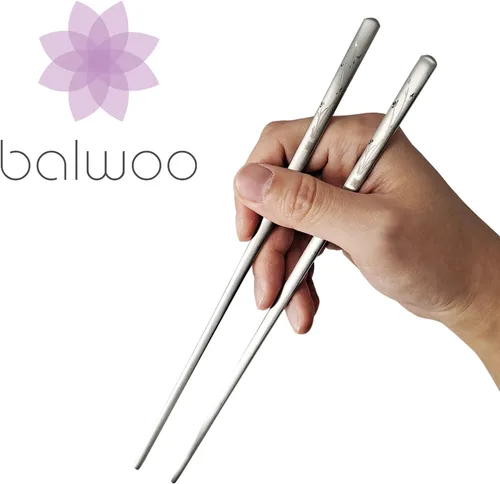 Miniatura 6 de [1 Set] [Hecho en Corea] Juego de palillos de cuchara de arroz pegajosa de estilo coreano con diseño de orquídea, juego de cubiertos de acero